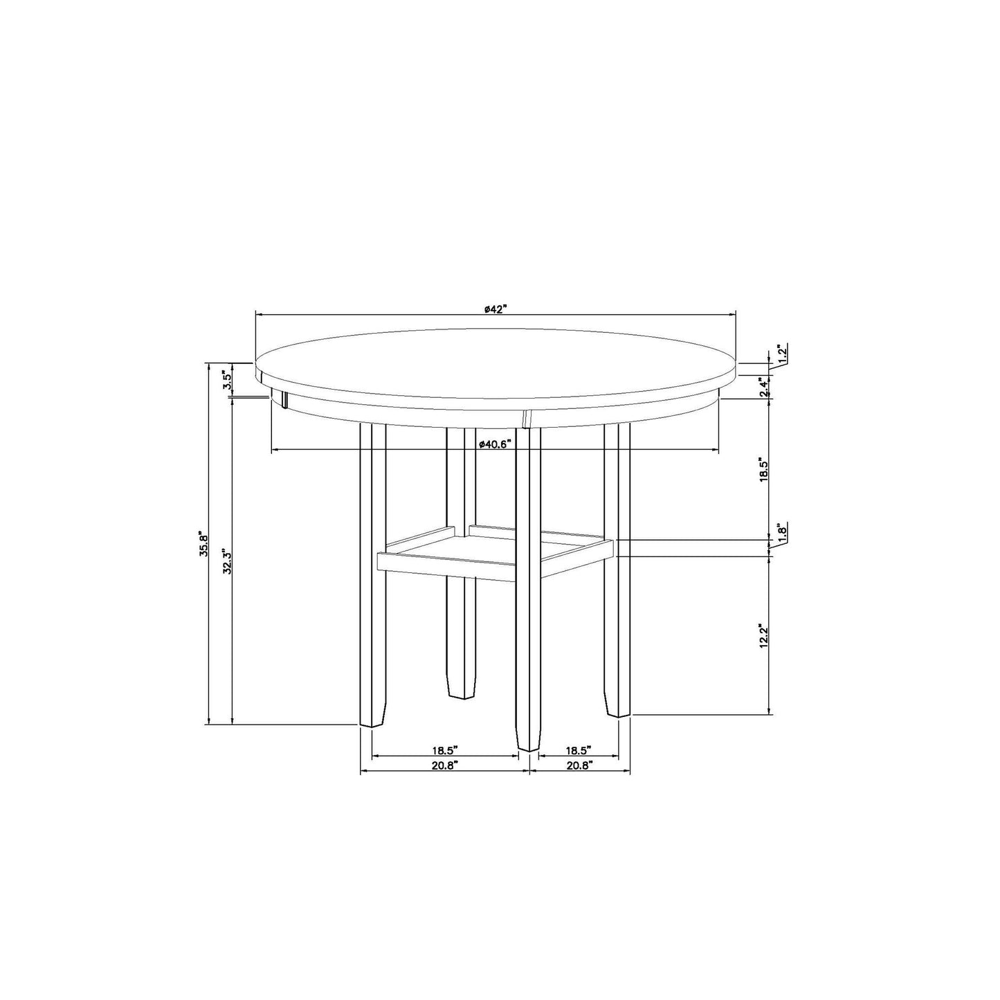 Greta - Bar Table - Antique White Global Furniture USA