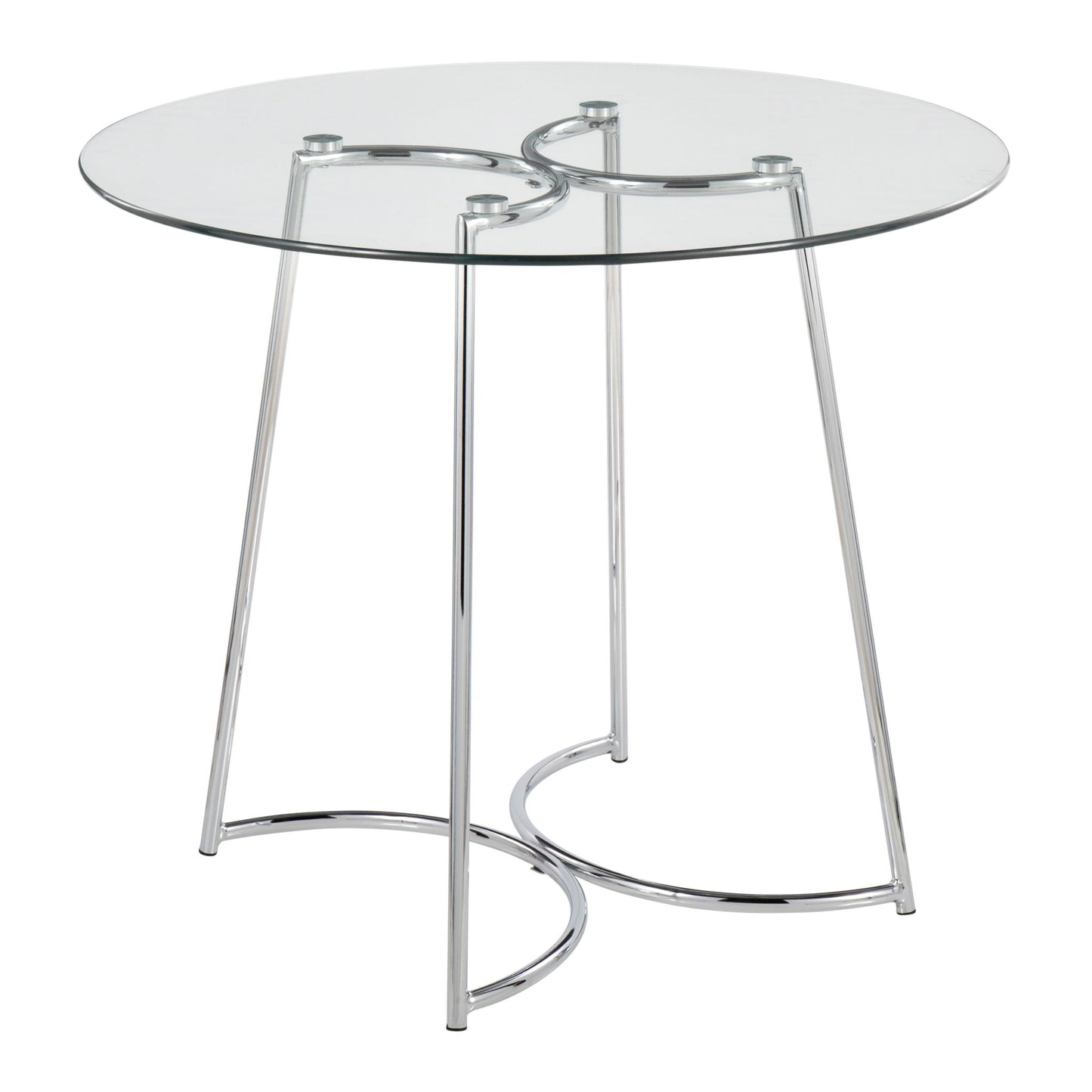 Cece Dahlia - 3 Piece Contemporary Dining Set - Chrome / Clear / Gray Lumi Source