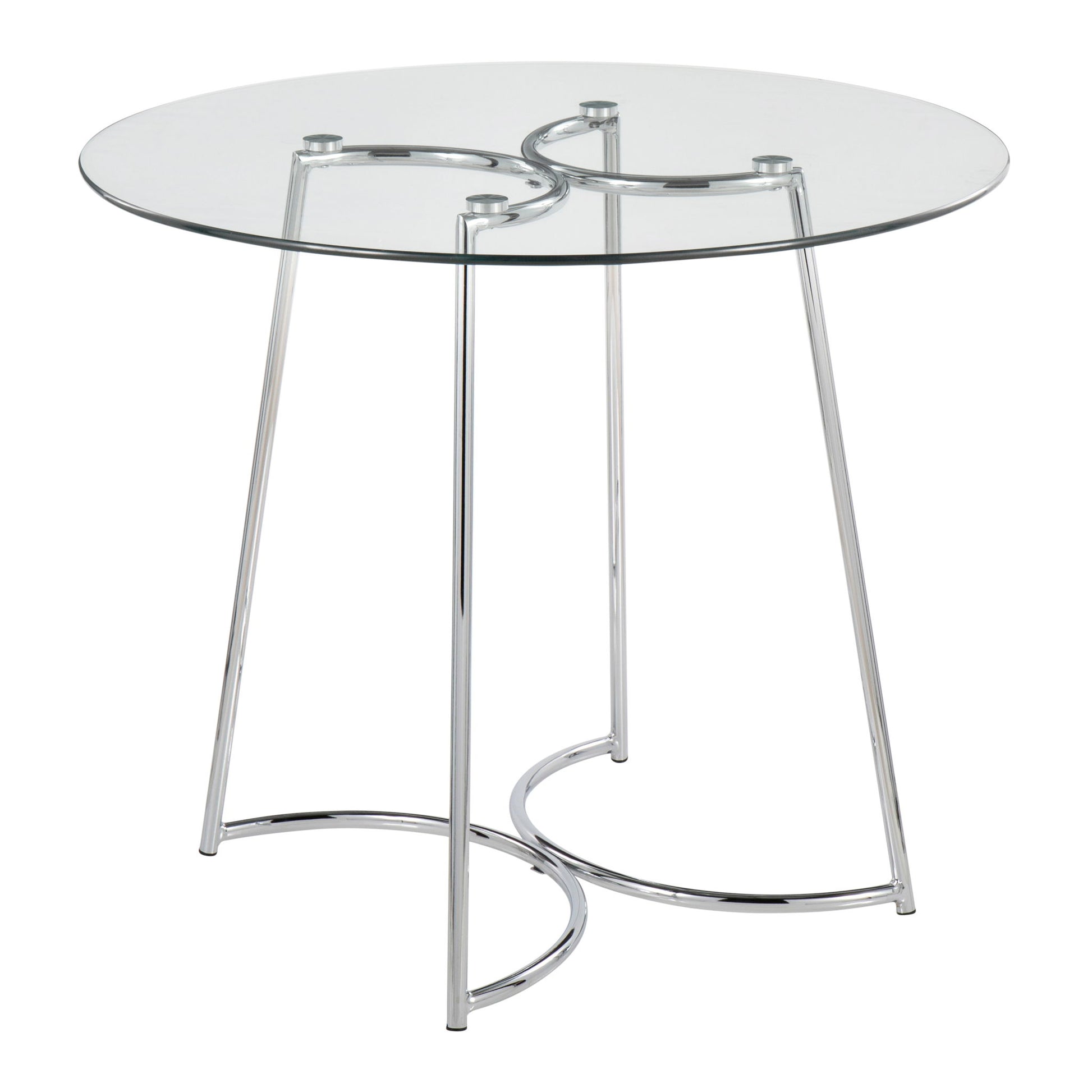 Cece Dahlia - 3 Piece Contemporary Dining Set - Chrome / Clear / Gray Lumi Source