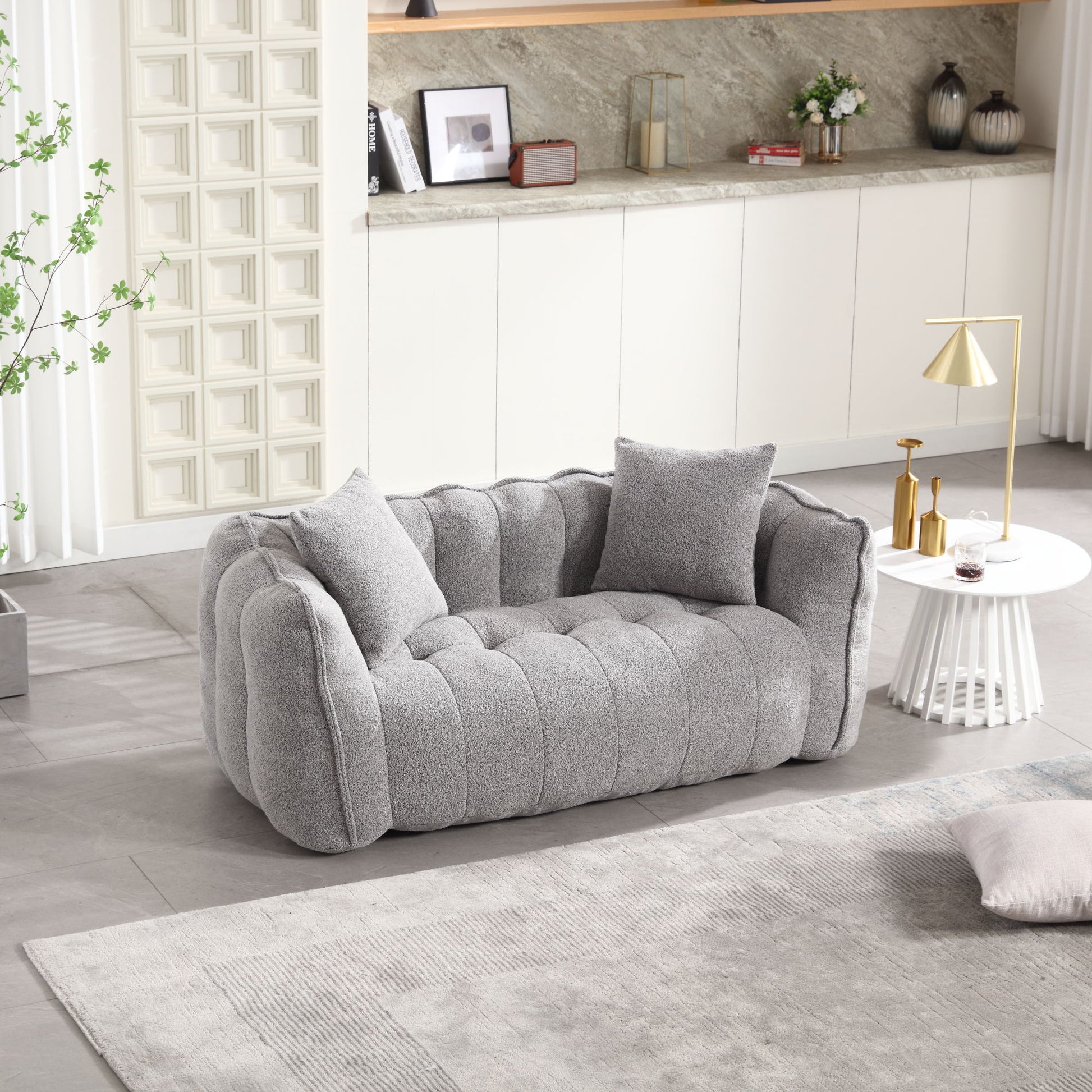 Cozy Beanbag Chair With High Resilience Foam Core For 2 Home Essentials