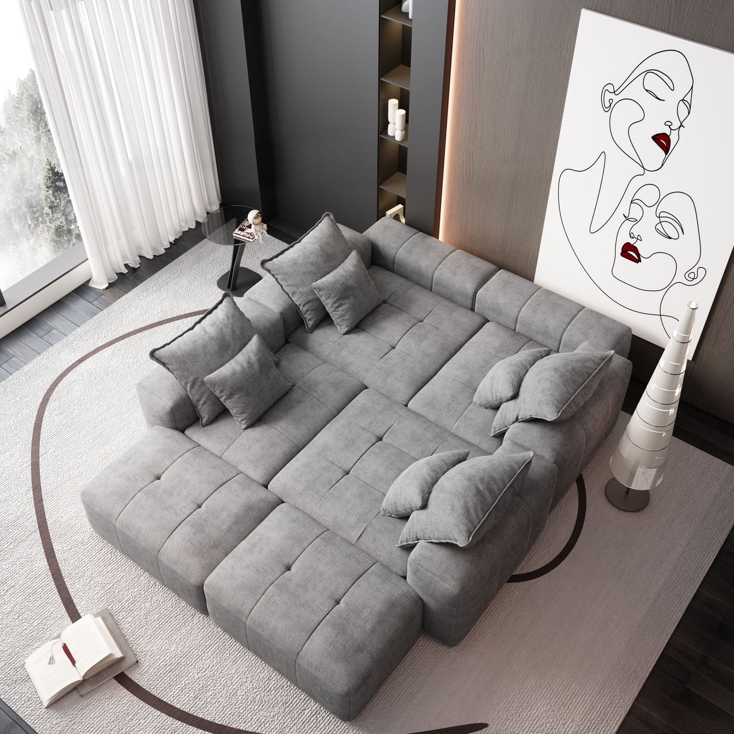 Modern Oversized Diy Combination Modular Sectional Sofa With Pillows Home Essentials