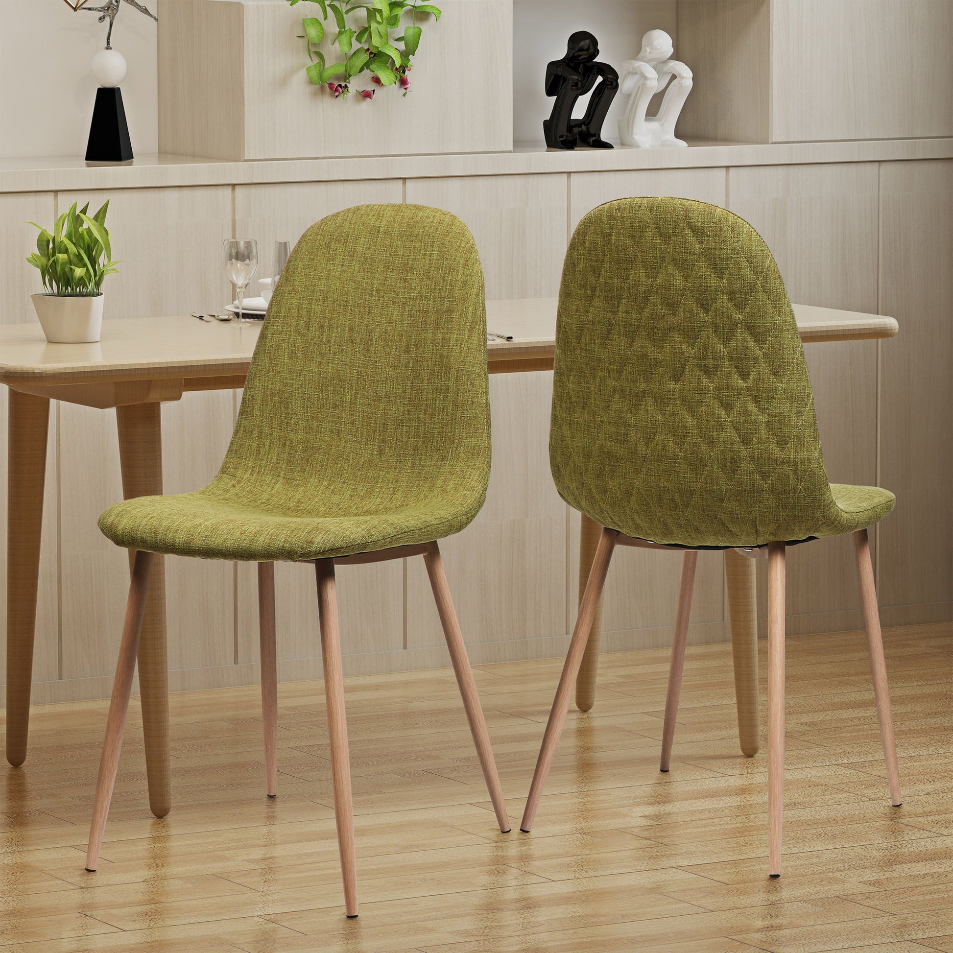 Elegant Dining Chair Set With Fabric Noble House
