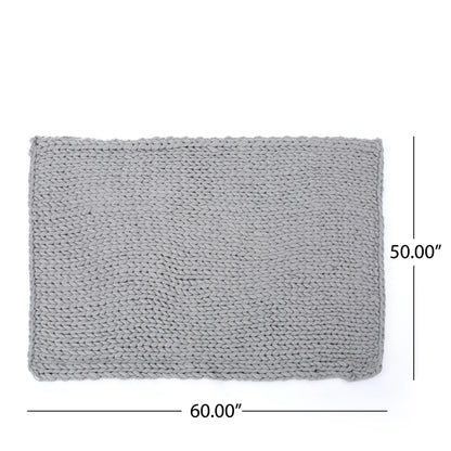 Cozy Knitted Acrylic Throw Blanket With Double Sided Design Noble House