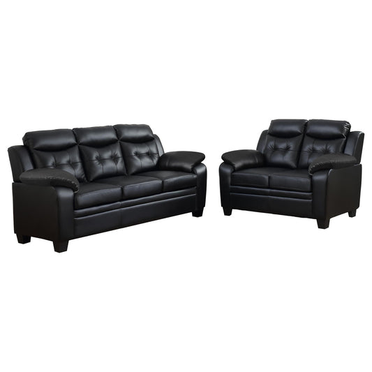 Castro - 2 Piece Living Room Set: Sofa & Loveseat - Black Furniture Max