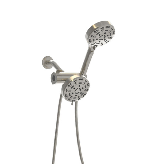 Multi Function Dual Shower Head 4.7" Rain Showerhead & 8 Function Hand Shower System - Brushed Nickel Daily Nest