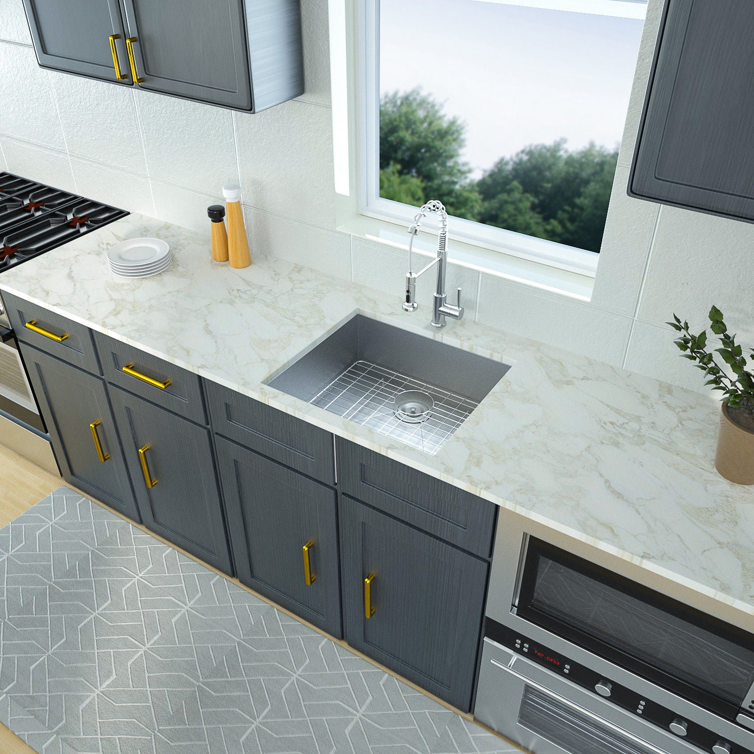 Modern Style Undermount Sink With Stainless Steel, Deep Single Bowl Daily Nest
