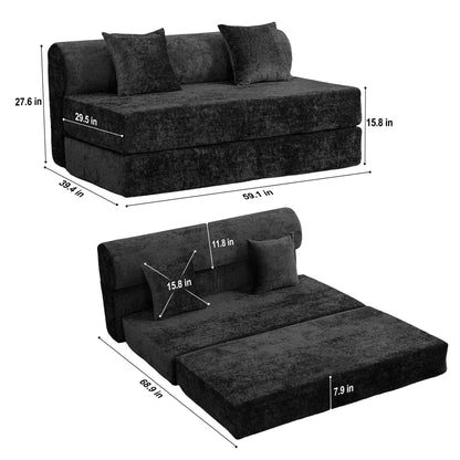 Convertible Design Sofa Bed, 2 Seater Fold Out Floor Couch Home Essentials