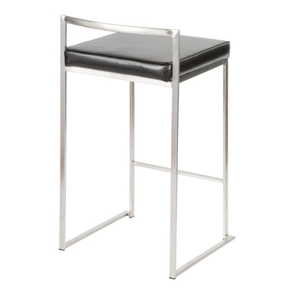 Fuji - Contemporary, Stackable Elegant Counter Stool (Set of 2) Lumi Source
