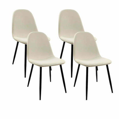 Modern Accent Dining Chairs Upholstered Seat, Metal Legs (Set of 4) Home Essentials