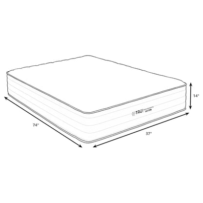 Starrett Black - 14" Euro Top Hybrid Mattress With Copper Gel And Silver Infused Foam - Sleek Black - Twin - Black Furniture Max