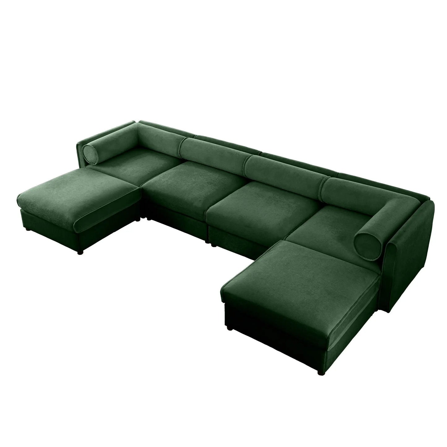 Contemporary Elegant White Chenille Sofa With Storage And Ottoman Home Essentials