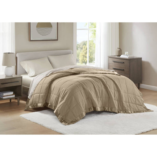 Windom - All Season Hypoallergenic Blanket With 3M Scotchgard - Brown Madison Park