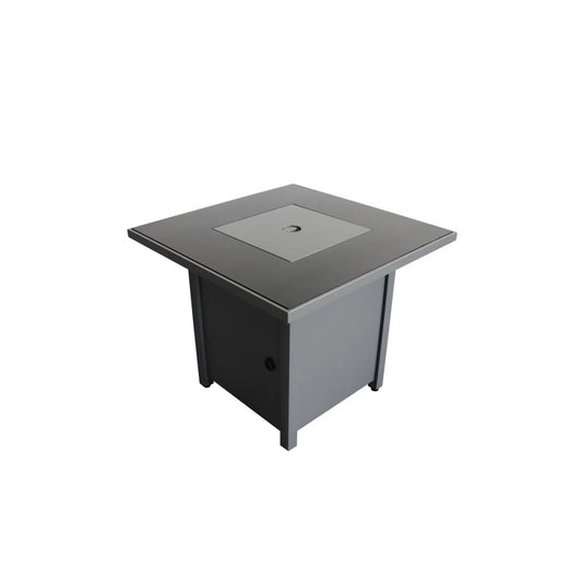 Outdoor Fire Pit Table With Lid High-Quality Materials - Gray LSI Patio Furniture