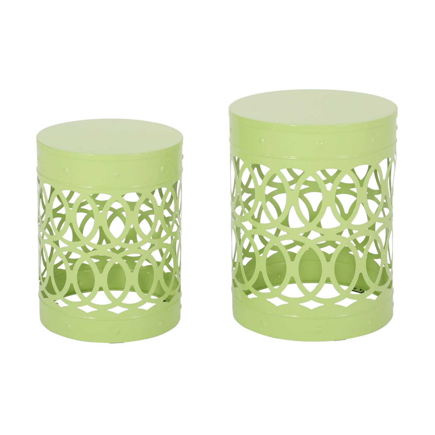 Outdoor Metal S/2 End Table Noble House