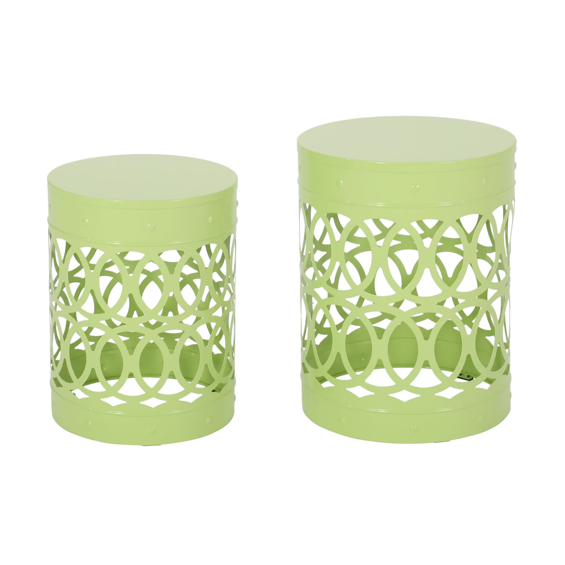 Outdoor Metal S/2 End Table Noble House