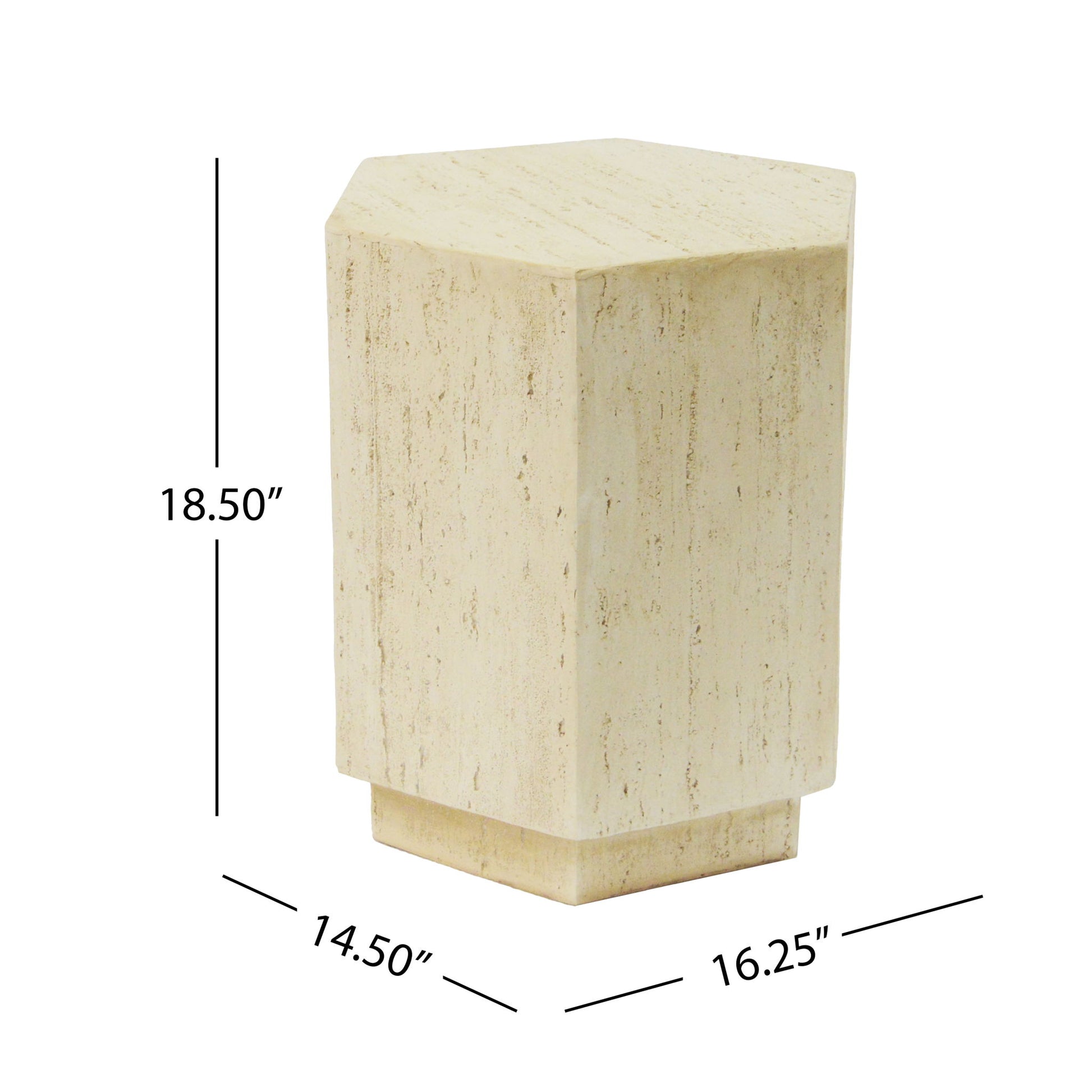 Hexagonal Archaistic Side Table High Quality Magnesium Oxide - Antique Brown Noble House