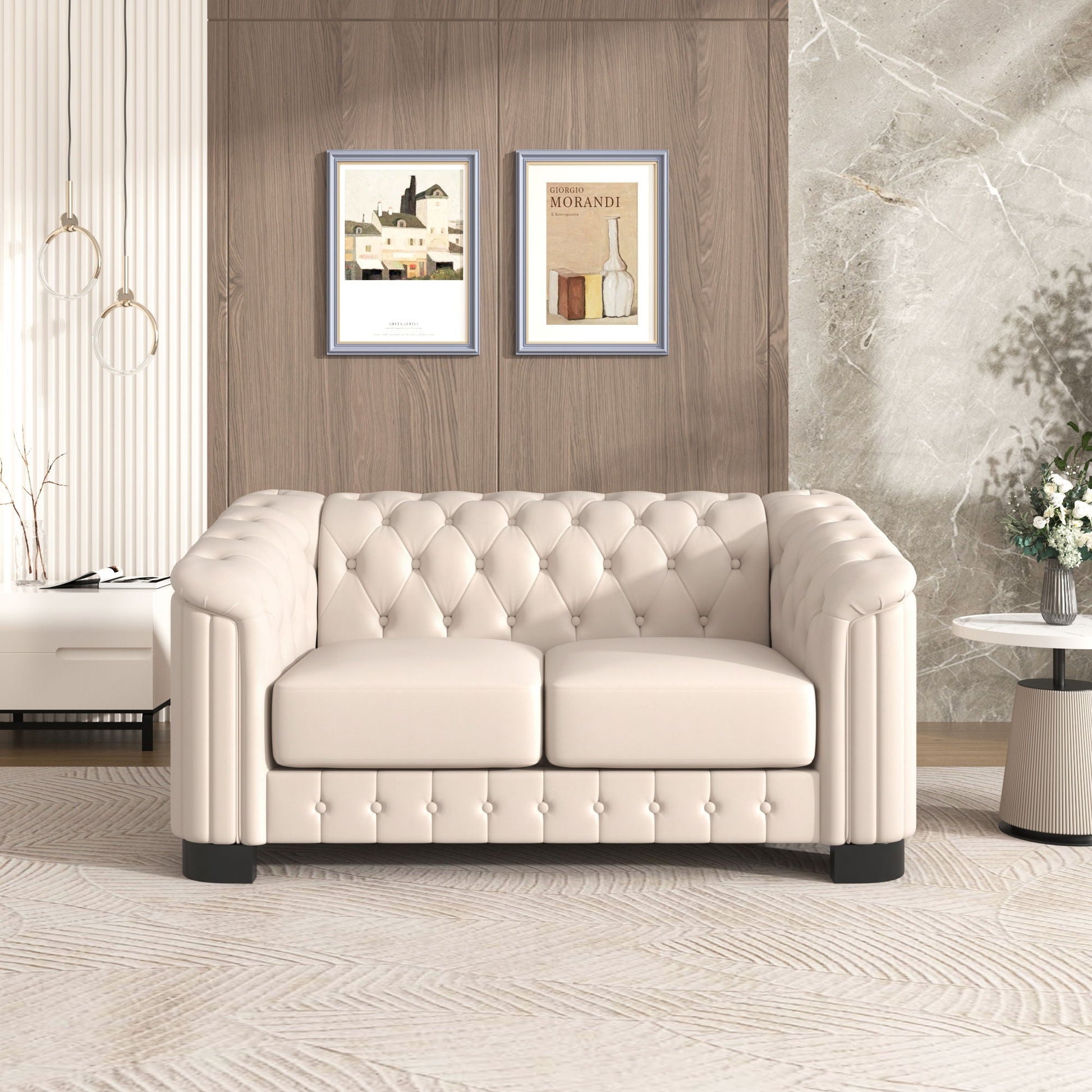 Upholstered Loveseat Sofa With Thick Removable Seat Cushion Hearth and Haven