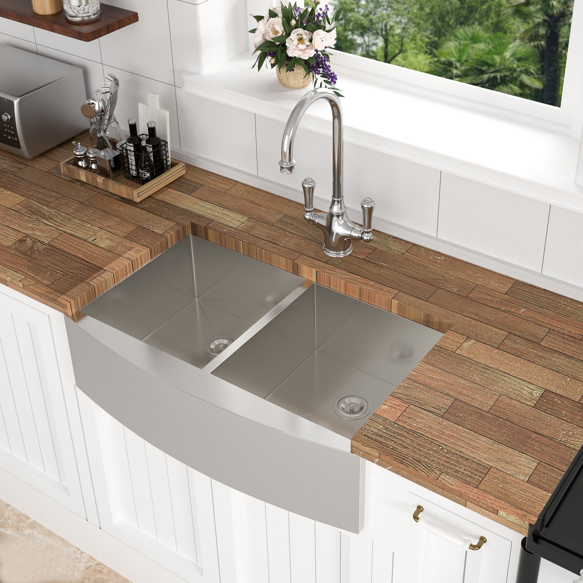 Farmhouse Double Bowl Sink With 50/50 Layout Daily Nest