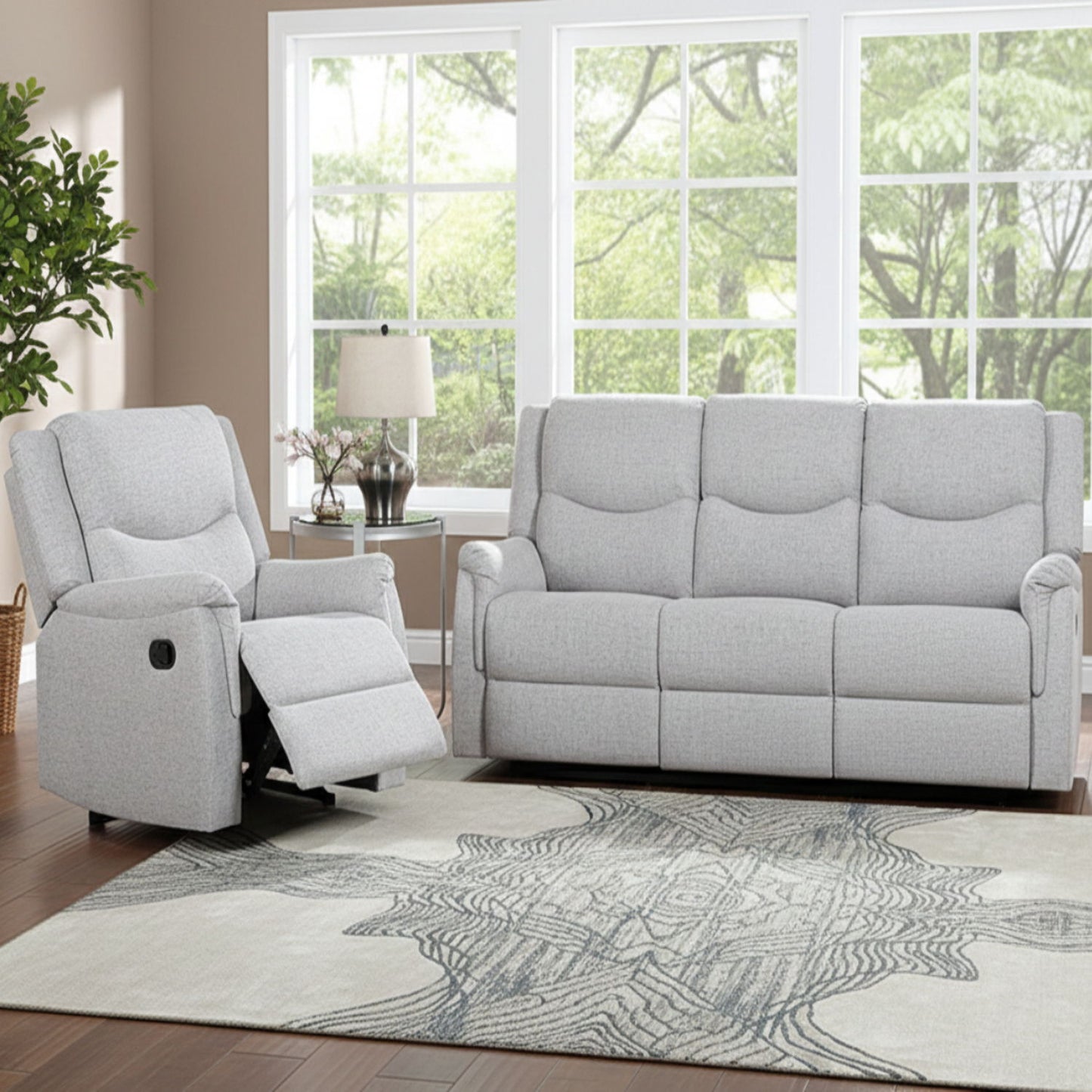 Modern Style Living Room Set, Manual Motion Home Essentials