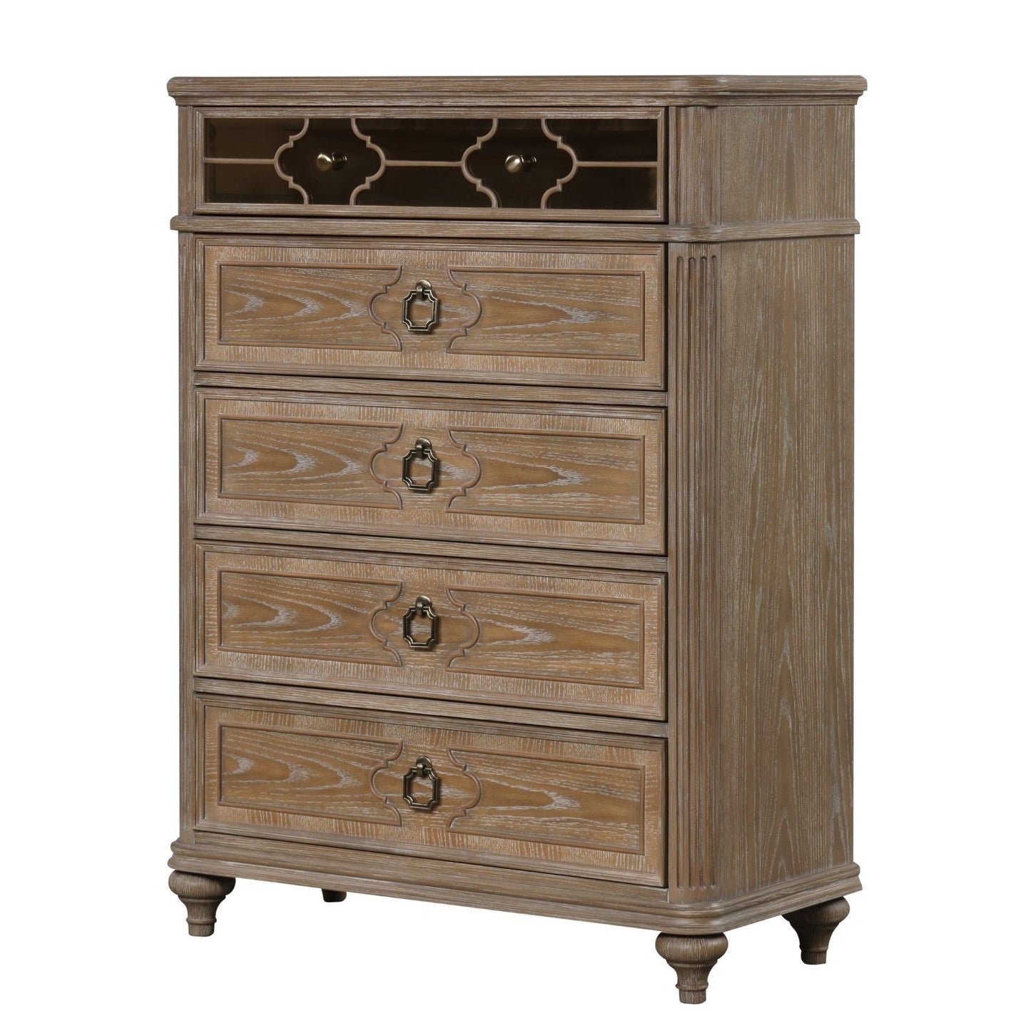 1 Piece Chest, Back Dovetail Drawers, Bedroom Furniture - Oak / Rustic Home Essentials