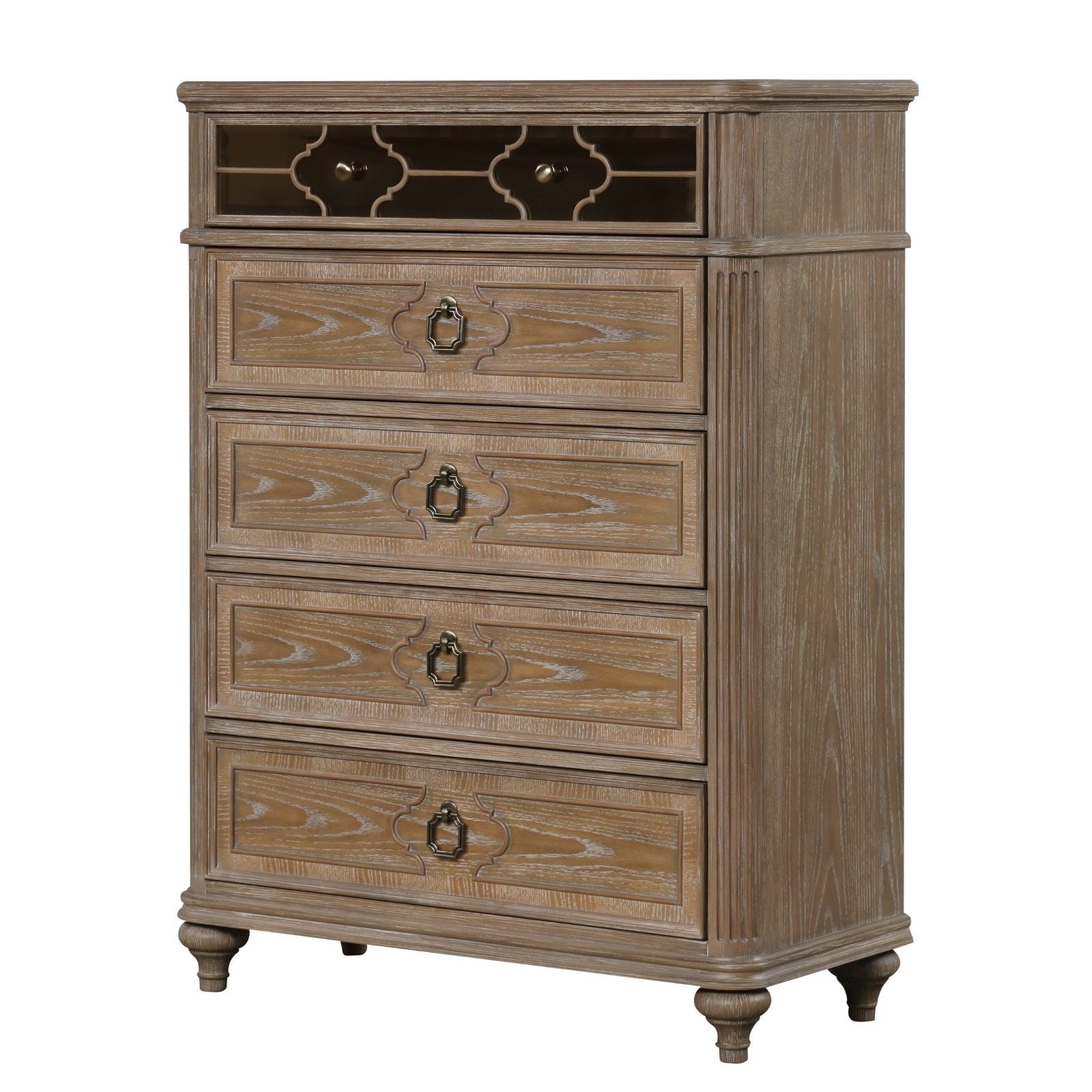 1 Piece Chest, Back Dovetail Drawers, Bedroom Furniture - Oak / Rustic Home Essentials