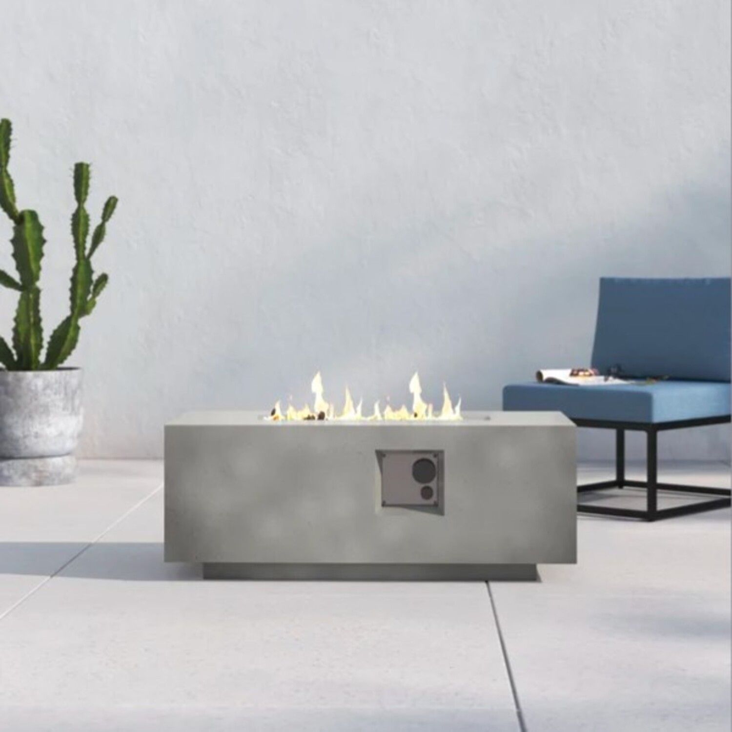 Propane Outdoor Durable Fire Pit Table - Gray LSI Patio Furniture
