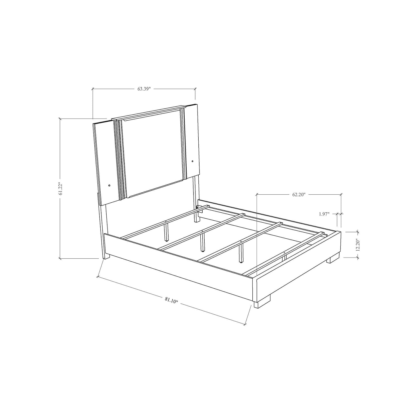 Moon - 5 Pieces Bedroom Set With LED Accent Global Furniture USA