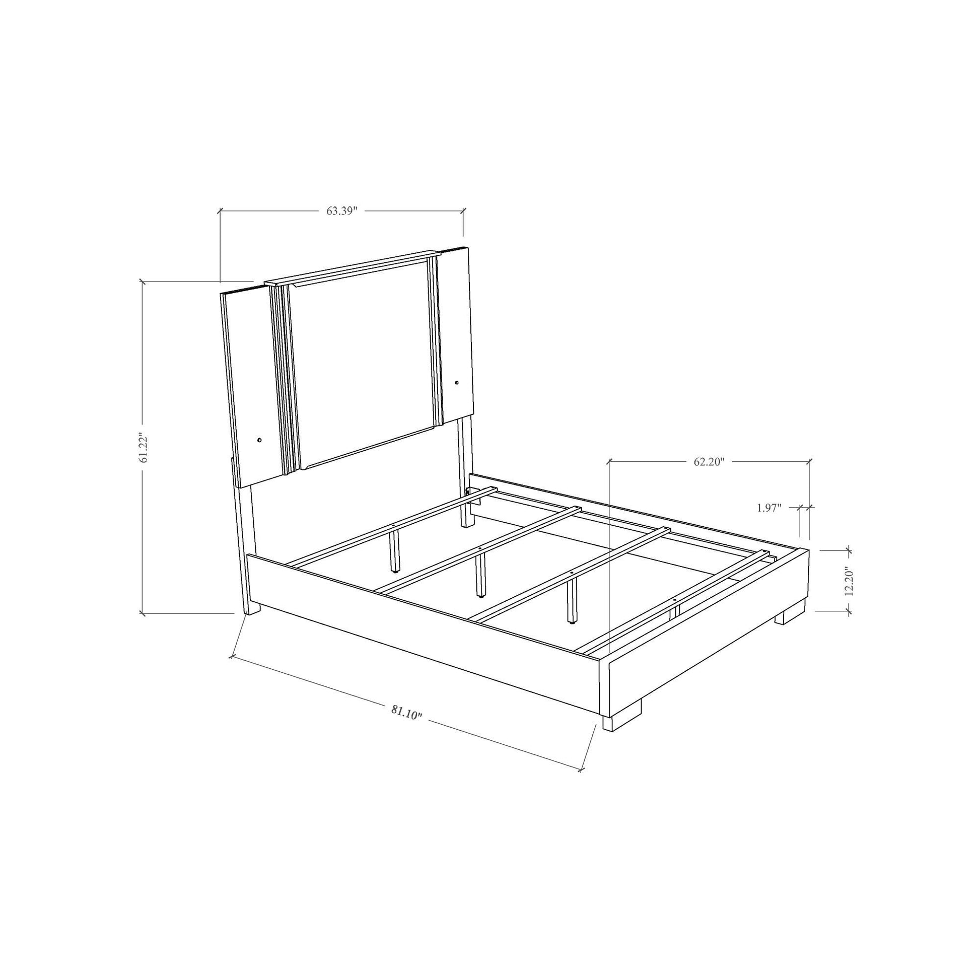 Moon - 5 Pieces Bedroom Set With LED Accent Global Furniture USA