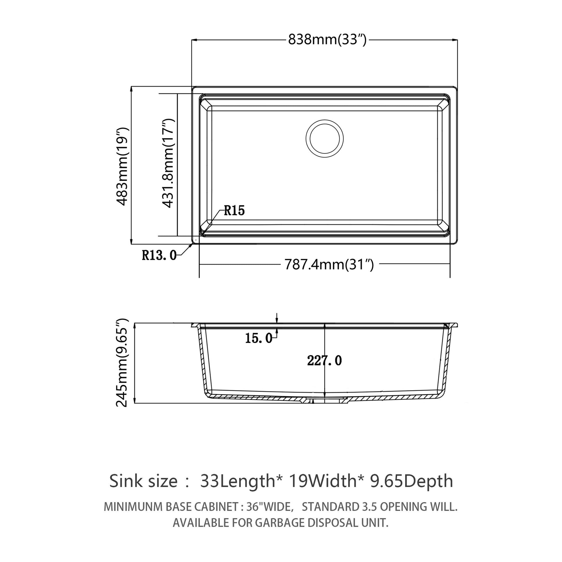Quartz Kitchen Sink, Granite Composite Workstation Undermount Daily Nest