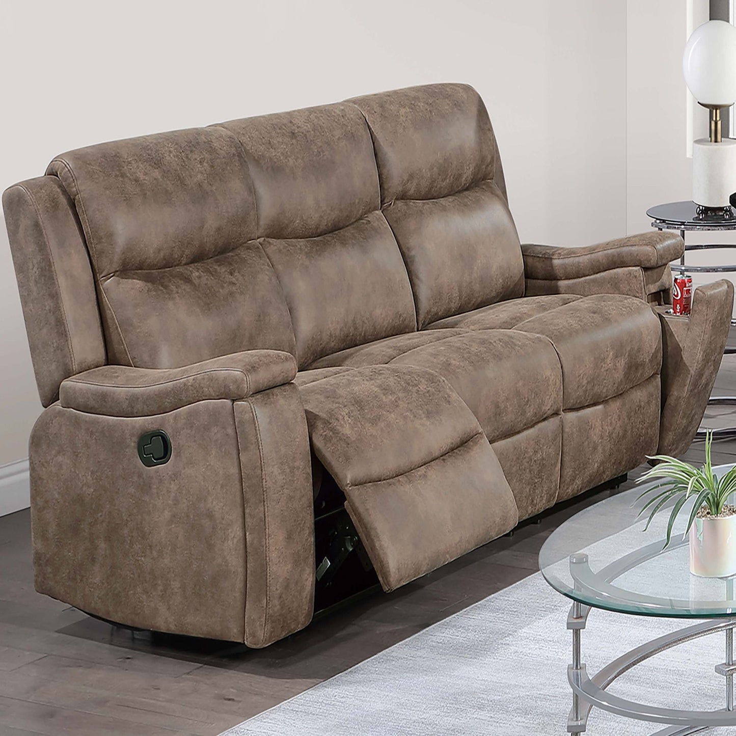 Modern Manual Motion Living Room Set With Hidden Cup Holders Home Essentials