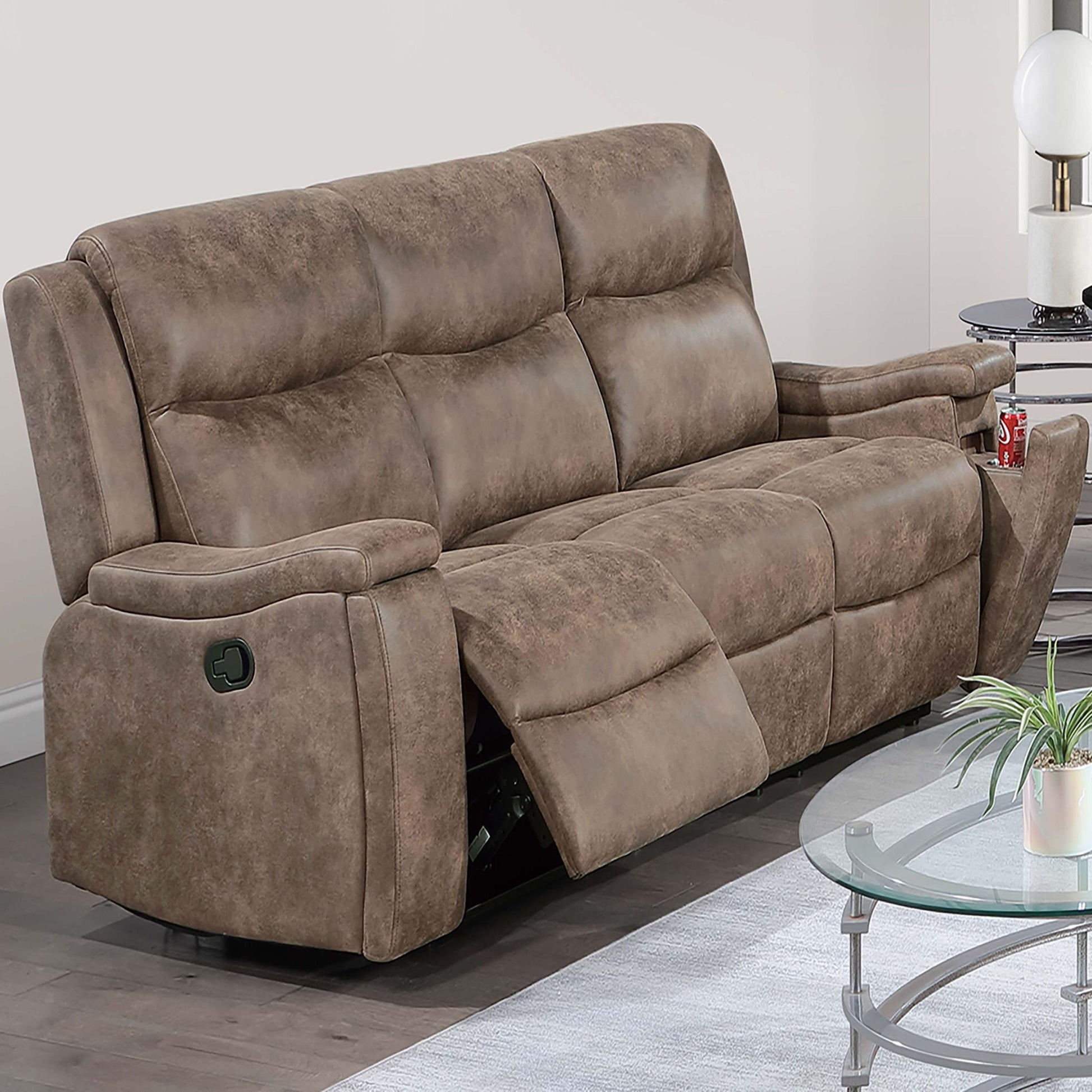 Modern Manual Motion Living Room Set With Hidden Cup Holders Home Essentials