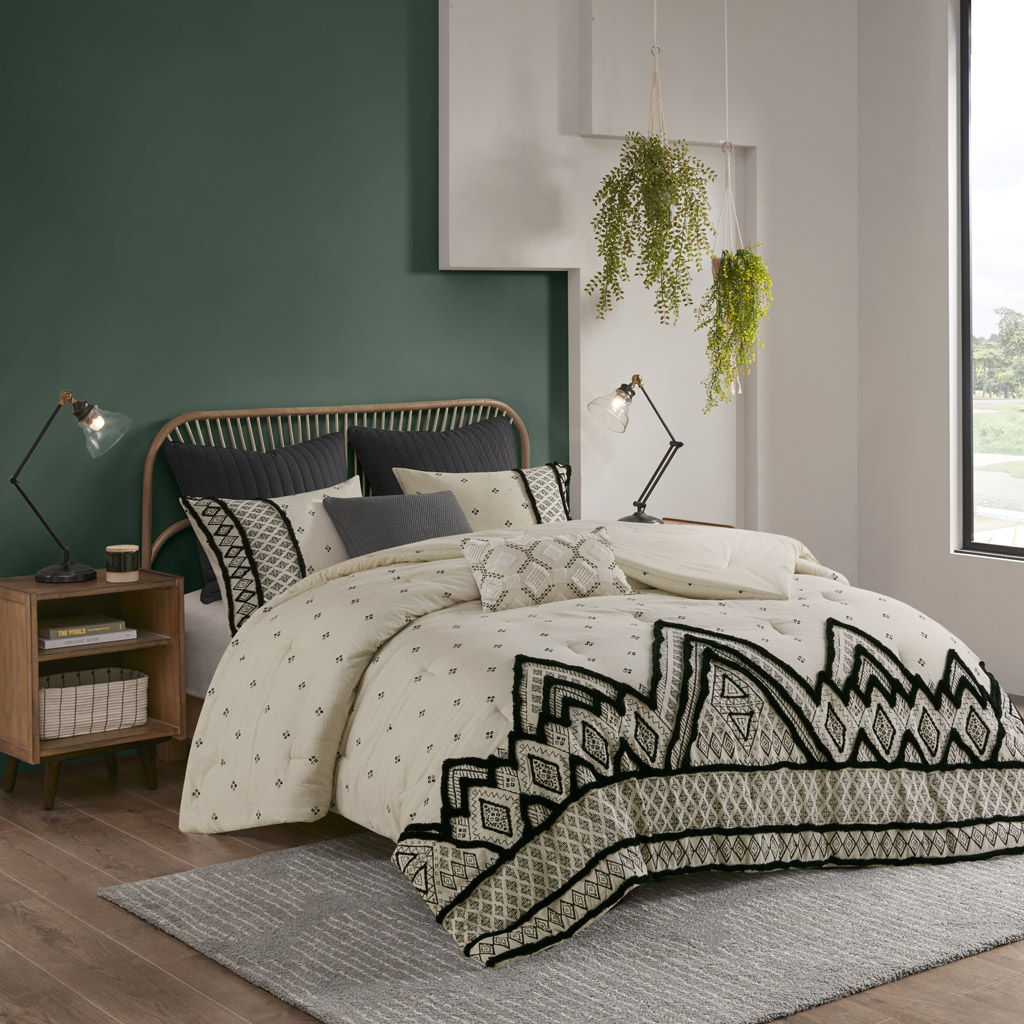 Marta - King 3 Piece Blend Comforter Set - Natural INK+IVY