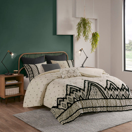 Marta - King 3 Piece Blend Comforter Set - Natural INK+IVY