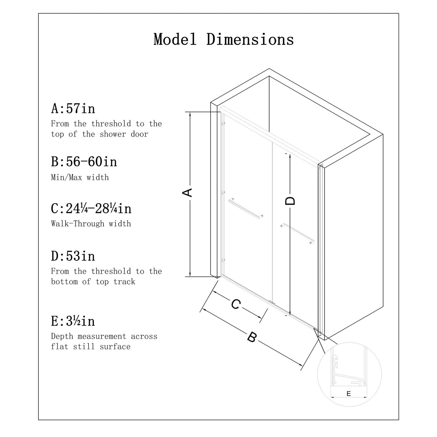 Aluminum Frame Double Double Soft Close Shower Door, Tempered Glass And Dual Stainless Steel Handles Daily Nest