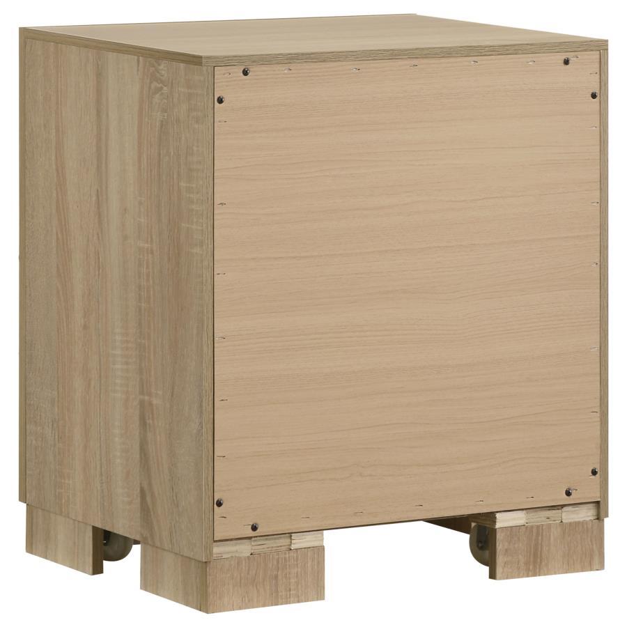 Arielle - 2-Drawer Bedroom Nightstand With Casters - Light Oak Coaster Fine Furniture