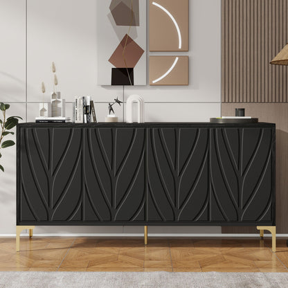Modern Sideboard Buffet Cabinet With Handleless Press To Open Design With 4 Doors Home Essentials