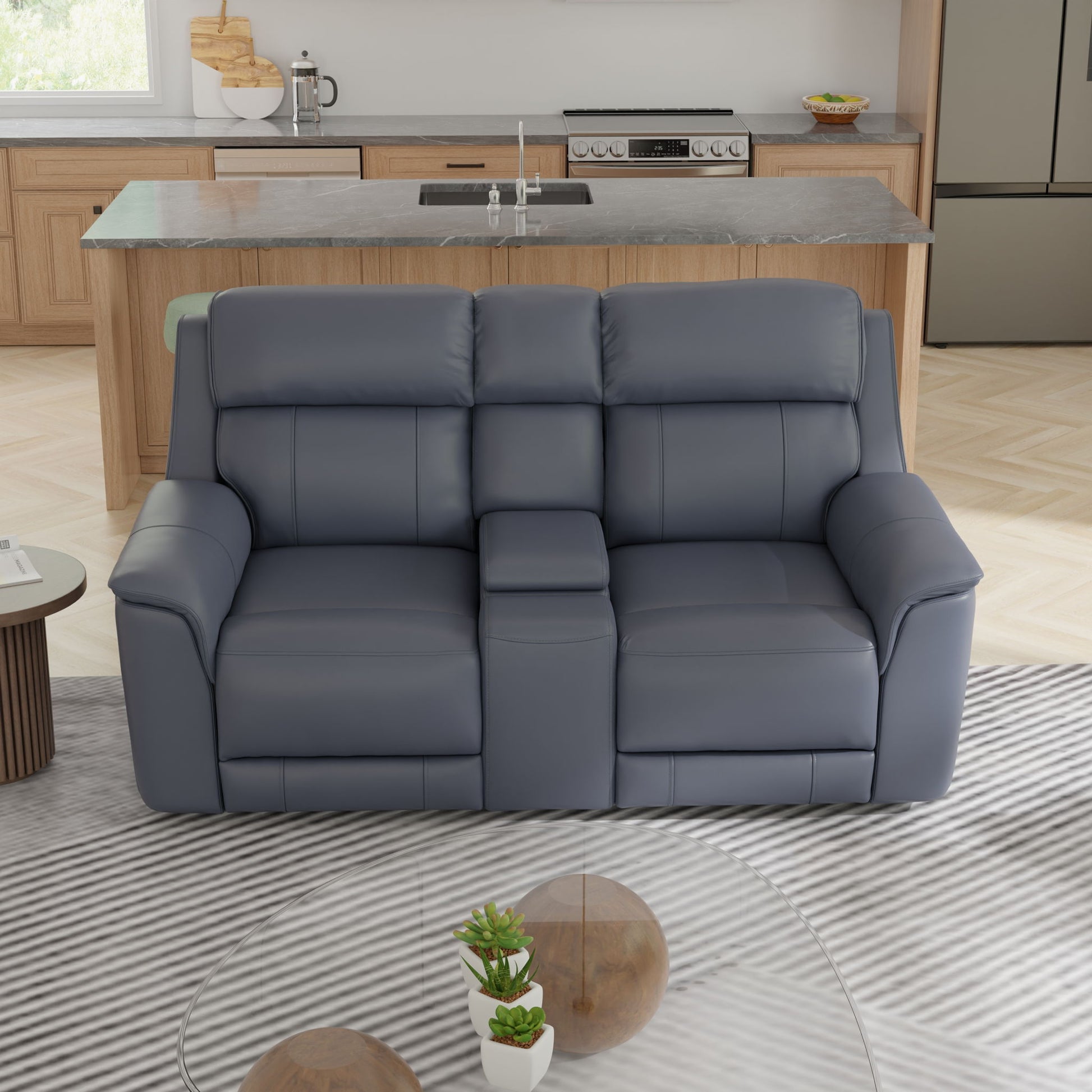 Oslo - Dual Power Reclining Loveseat With Console Home Essentials