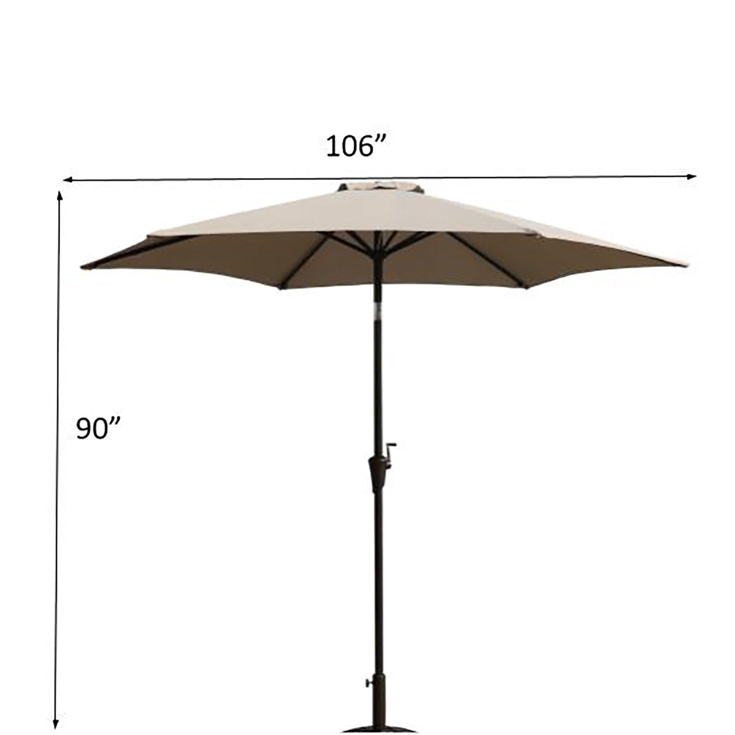 8.8' Outdoor Aluminum Patio Umbrella With 42 Pound Round Resin Umbrella Base