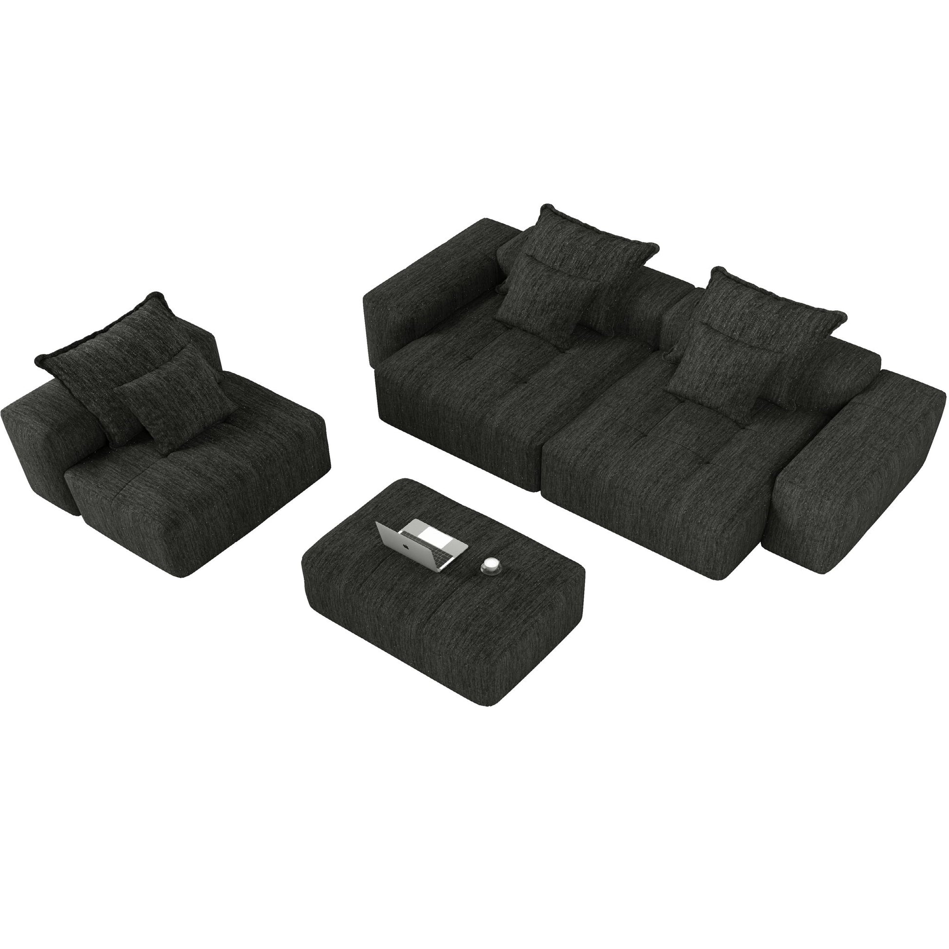 Modern Oversized Diy Combination Modular Sectional Sofa With Pillows Home Essentials