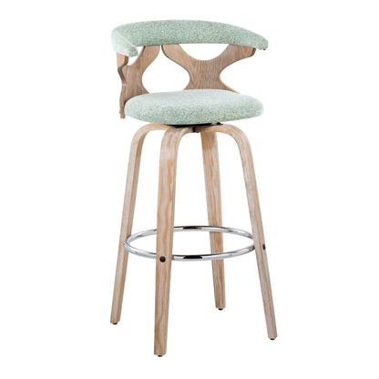 Gardenia - Contemporary Fixed Height Barstool With Swivel With Round Footrest (Set of 2) Lumi Source