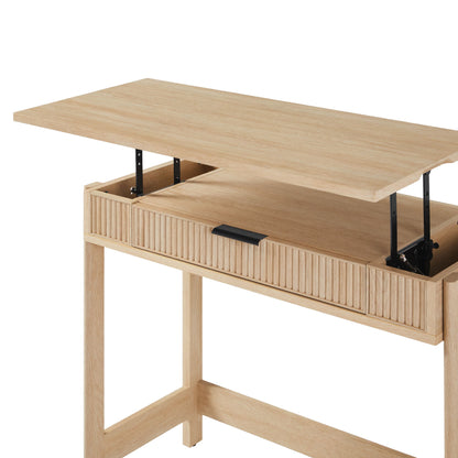 Transitional Reeded Writing Desk With Drawer Walker Edison