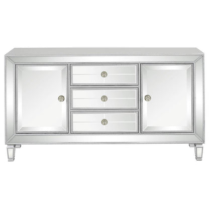 Leticia - 3-Drawer Mirrored Storage Accent Cabinet - Silver CoasterEssence