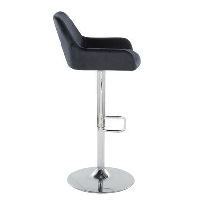 Daniella - Contemporary Adjustable Barstool With Swivel With Rounded Rectangle Footrest (Set of 2) Lumi Source