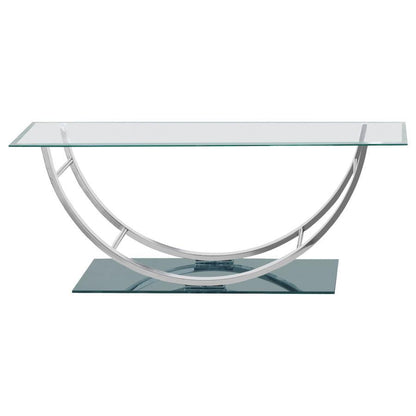 Danville - Rectangular U-Shaped Glass Top Table CoasterEssence