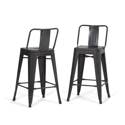 Rayne - Curved Back Metal Stool (Set of 2) Simpli-Home