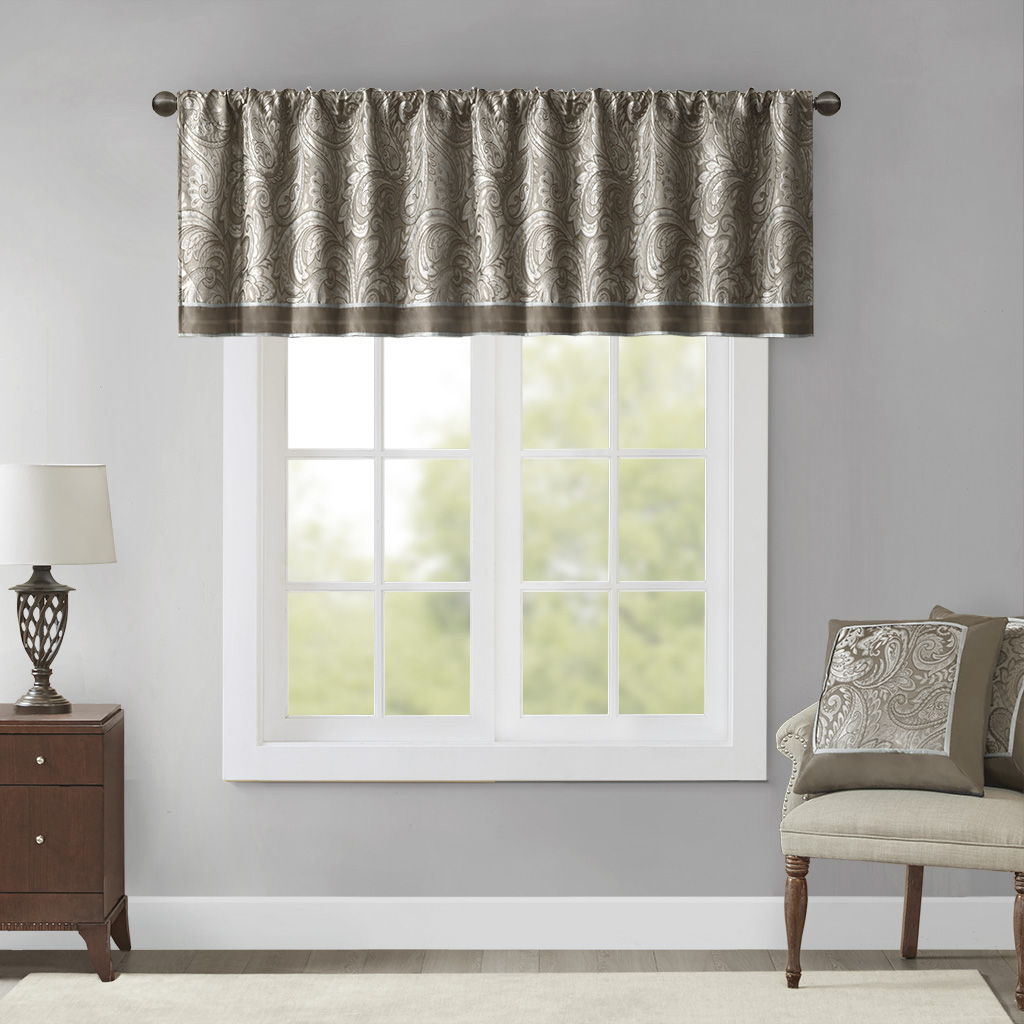 Aubrey - Window Valance - Blue / Brown