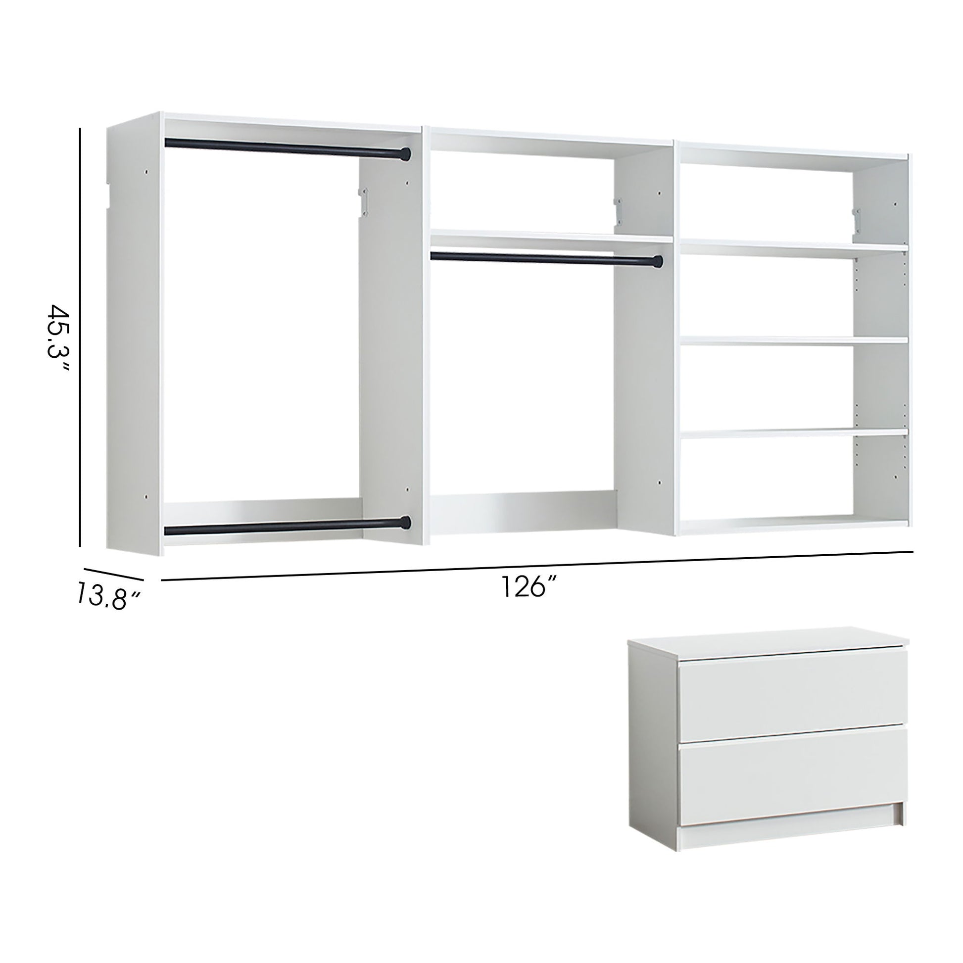Devi - Wall Mounted Wood Closet System & Modular Units Home Essentials