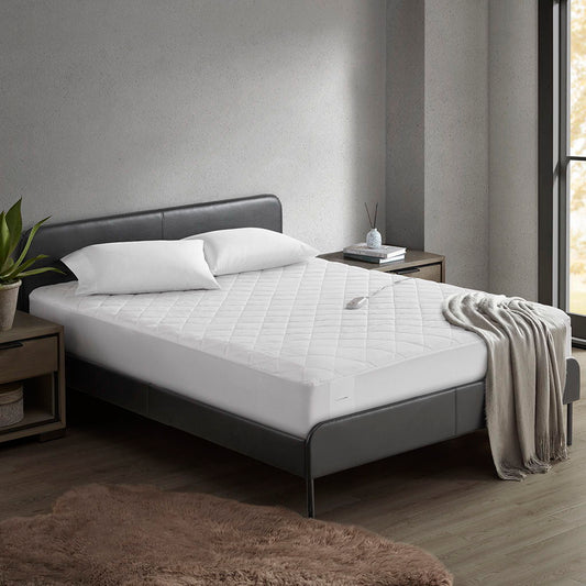 Embossed - Full Heated Mattress Pad - White Sharper Image