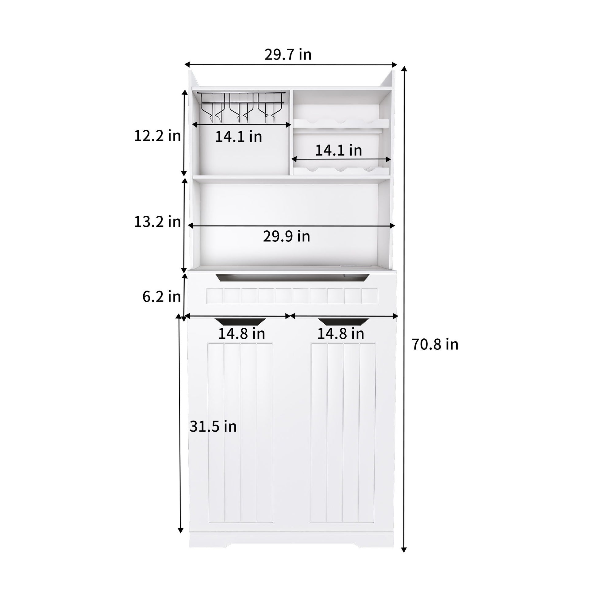 Modern Farmhouse Buffet Cabinet With Hutch Kitchen Storage Sideboard With Drawers & Barn Doors - White Home Essentials