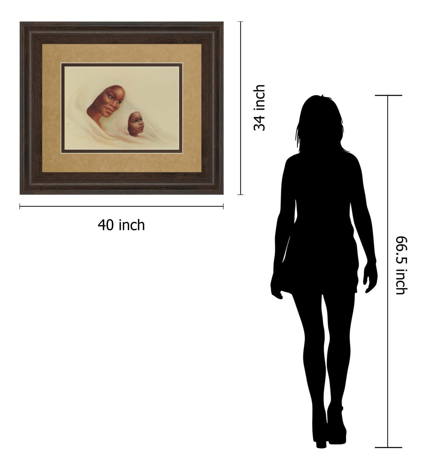 Two Generations - Framed Print Wall Art - Dark Brown Classy Art